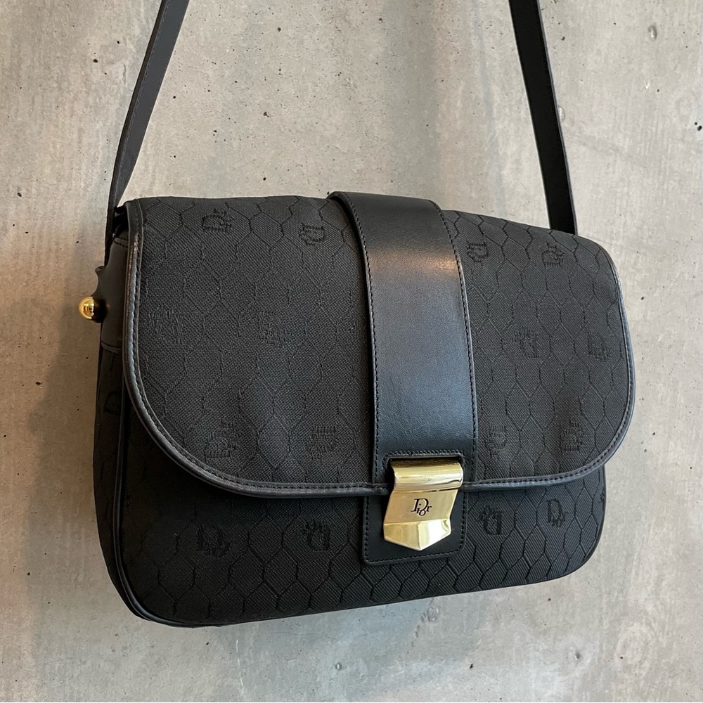 ❌sold❌ Vintage Dior Honeycomb Canvas Bag Black